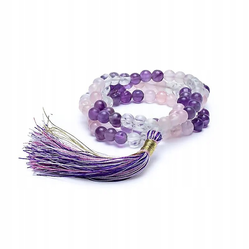 Mala Buddhistická Zlatý trojúhelník 108 korálků 6 mm