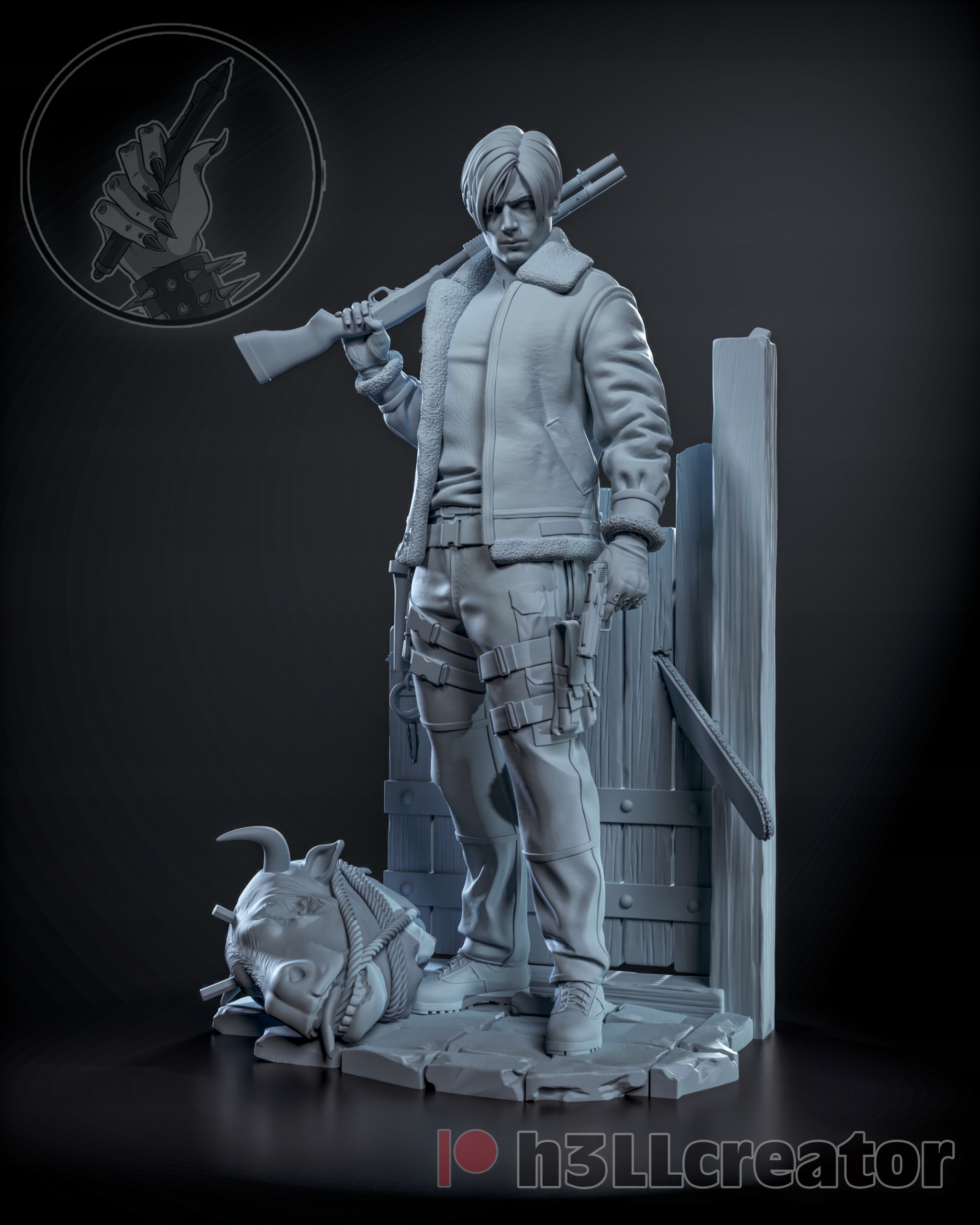 Figurka Leon Kennedyho bunda Resident Evil H3ll Creator 3D tisk 14K Dárek