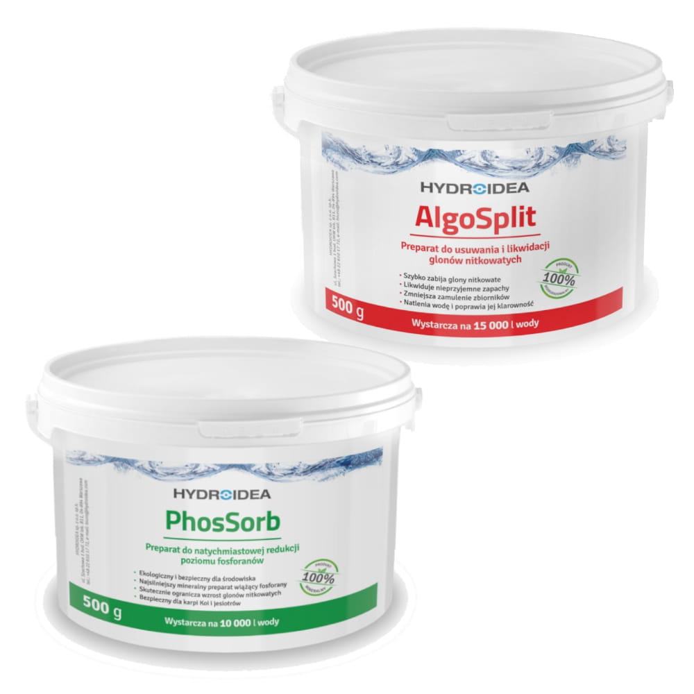 Hydroidea AlgoSplit PhosSorb Set Odstraňuje Řasy v jezírku 2x500g