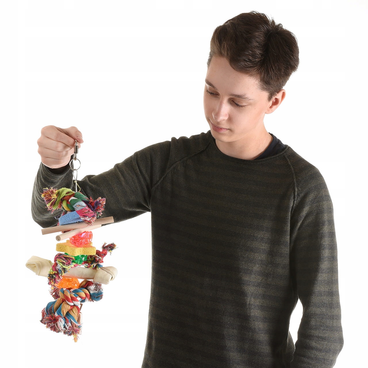 Levně Kamenný Kebab L Hračka pro papoušky S minerály Pečuje o zobáček a drápky