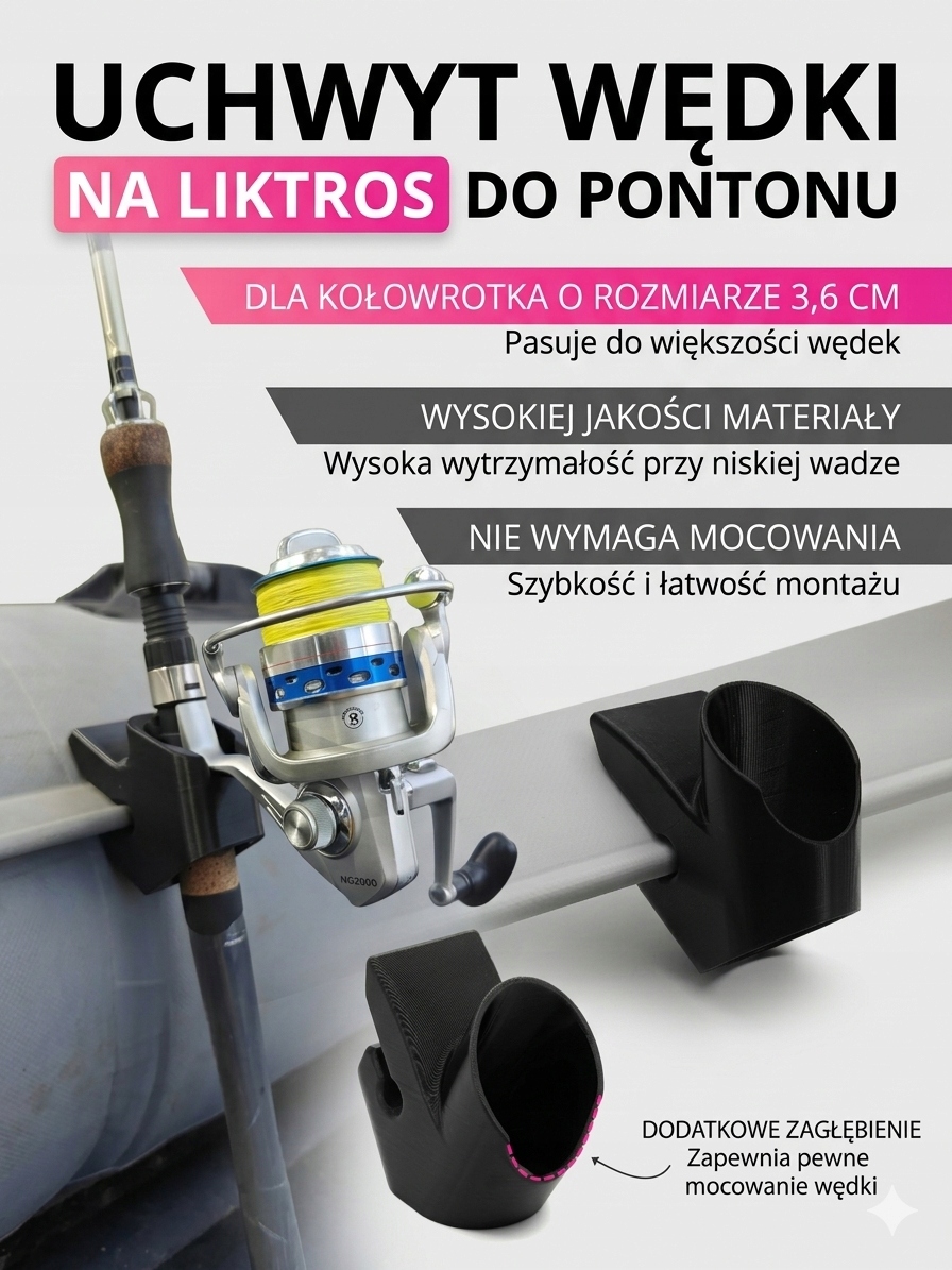 Uchwyt na wędkę do pontonu – system Liktros Pvc
