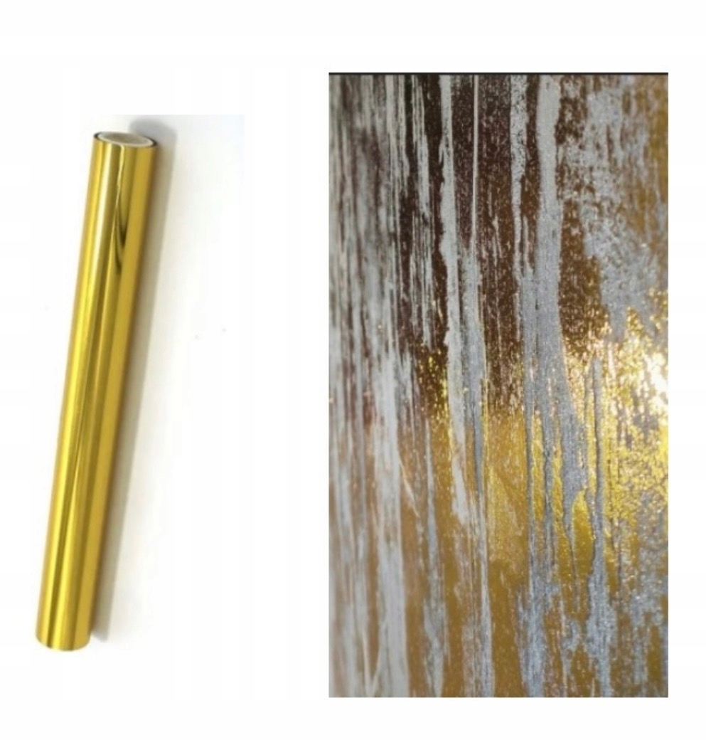 Folia złota klej 12m2 tynk, ściana