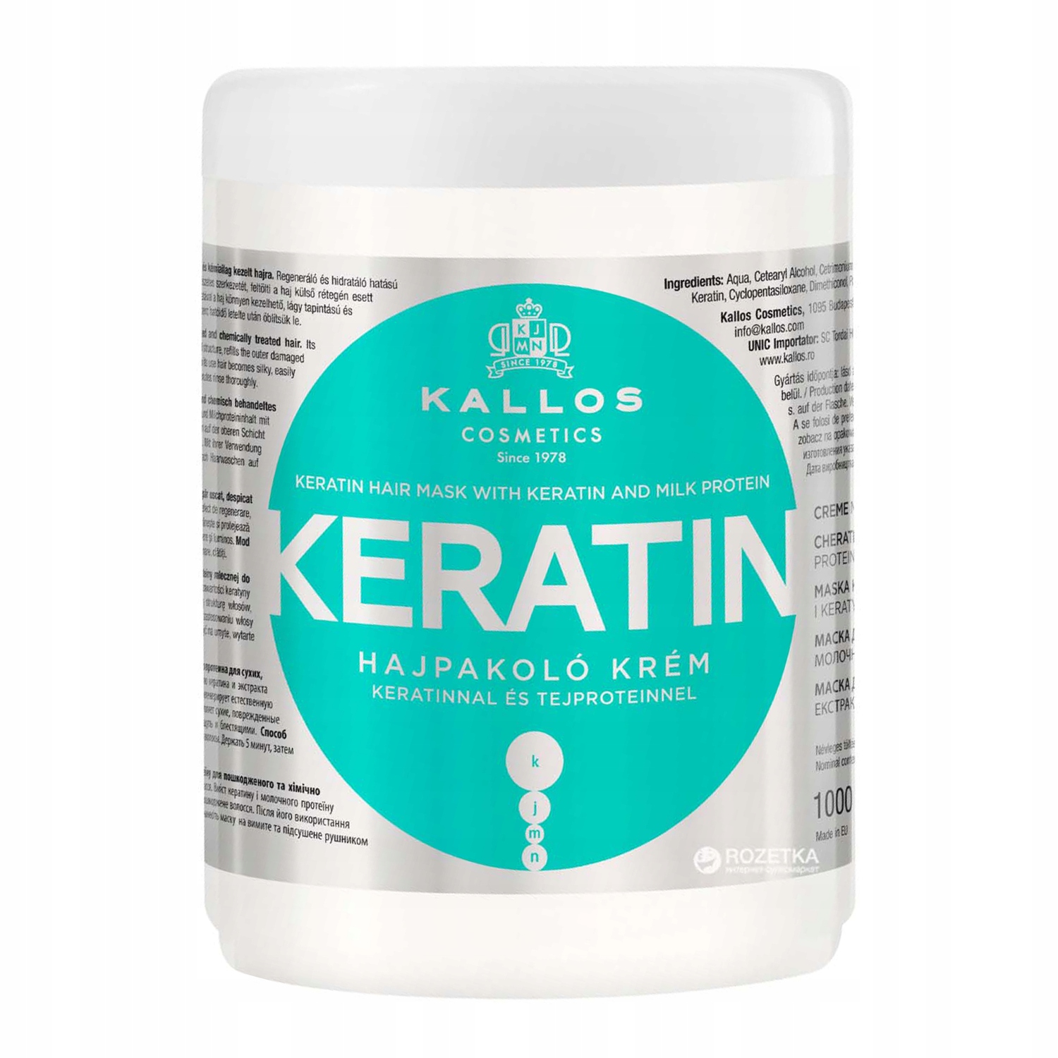 Kallos Keratin Maska do włosów suchych z keratyną 1000 ml