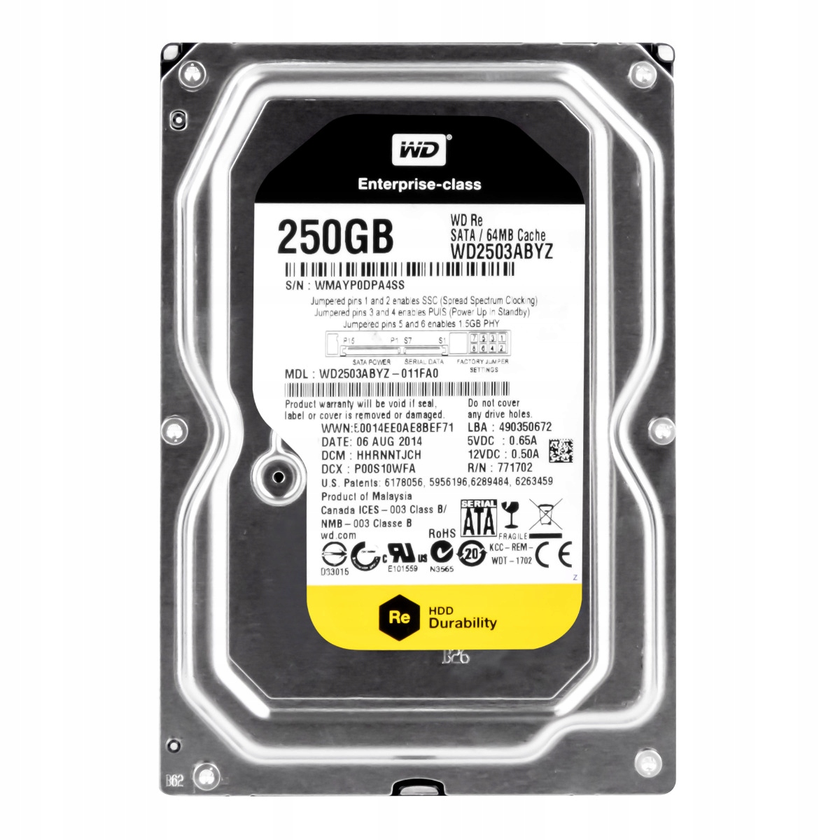 Wd Re 250GB 7.2K 64MB Sata III 3.5'' WD2503ABYZ