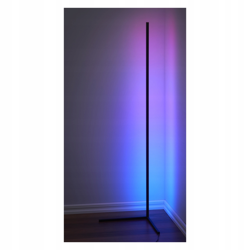 Lampa podłogowa narożna LED RGB EKVIP 146 cm 1100lm 18W z pilotem