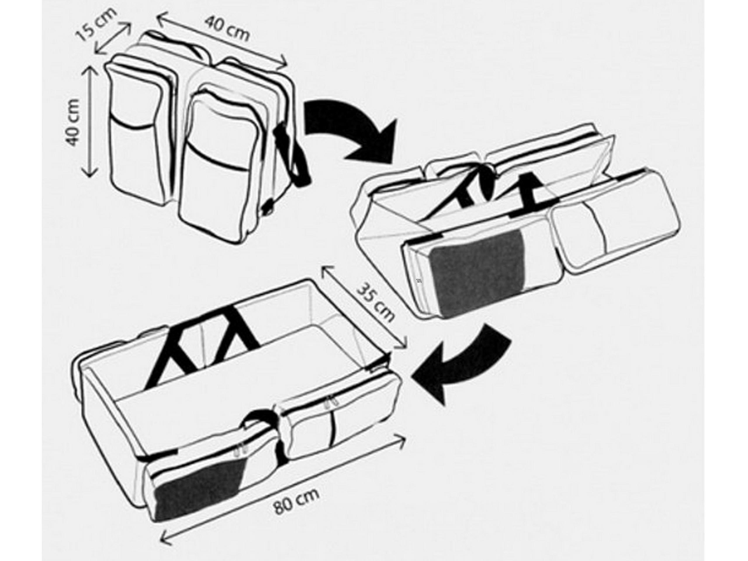 4W1 PRZEWIJAK SKŁADANY TORBA ŁÓŻECZKO RÓŻOWE Kod producenta KID-PR-ZW009-R