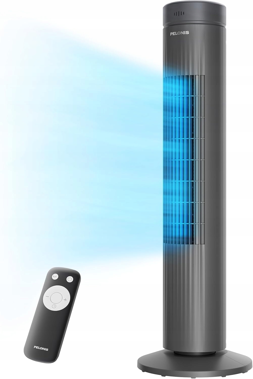 Vežový ventilátor Pelonis 76 cm tichý s časovačom oscilácia 90 čierny