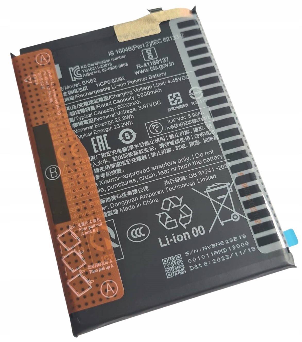 Org Nowa bateria do Xiaomi Redmi 9T Poco M3 BN62