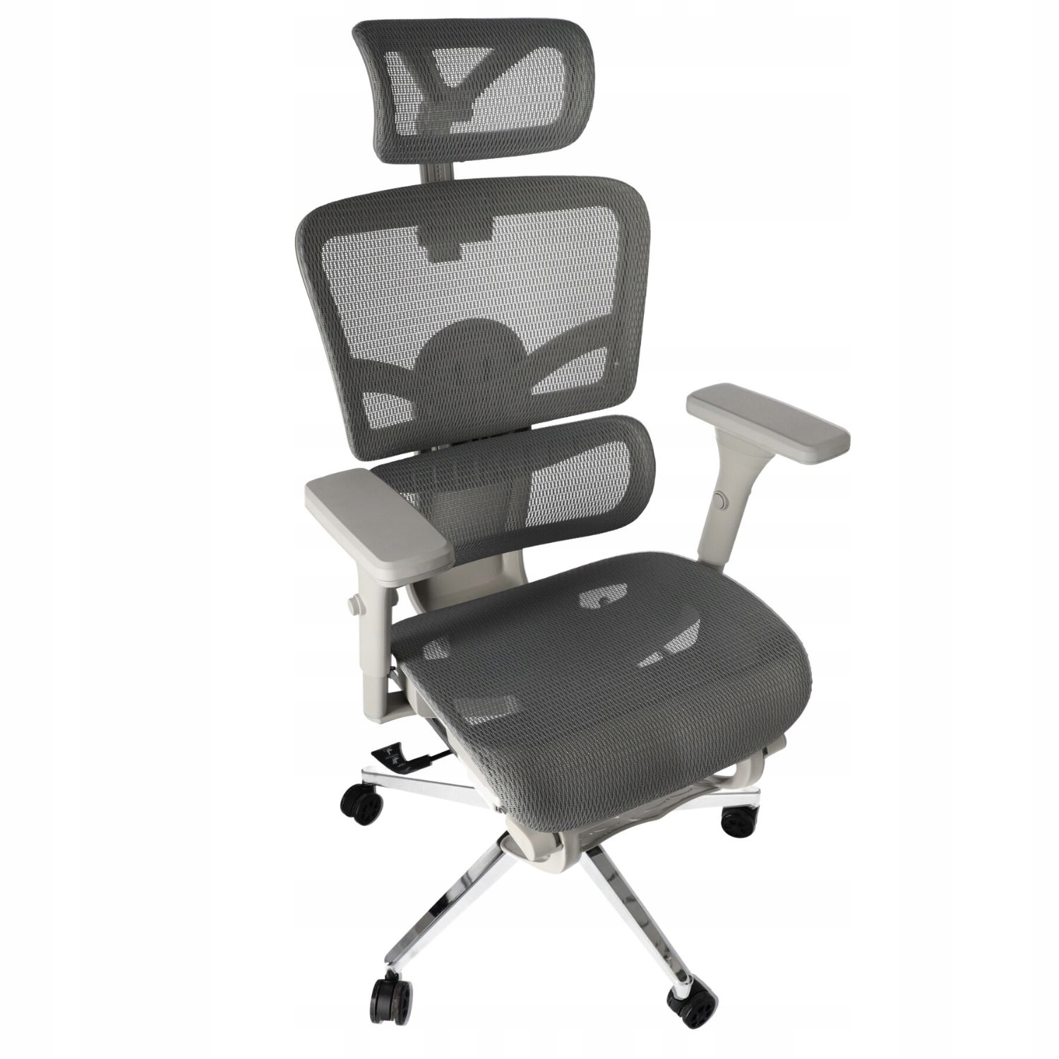 Ergonomiczny fotel biurowy regulowane krzesło z siatki Szare