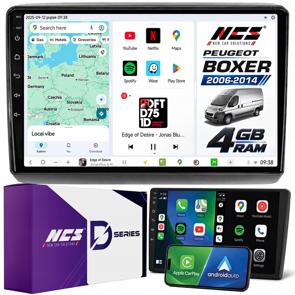 Autorádio D9 Peugeot Boxer 2 2006-2014 Android Navigace 4GB Lte