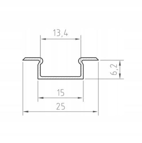 PROFIL LED WPUSZCZANY PŁASKI 2M CZARNY+ OSŁONA ML Marka Martom