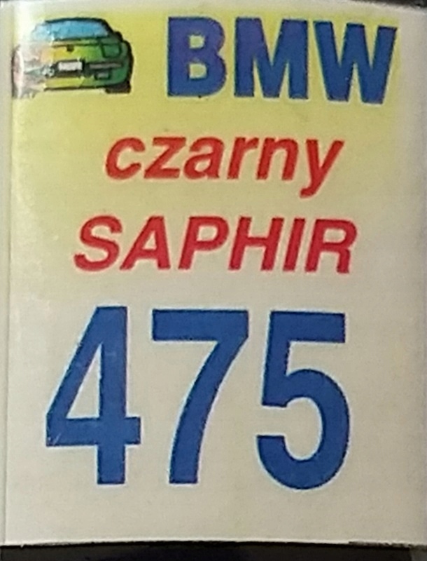 

Zaprawka Lakiernicza Bmw 475 czarny saphir