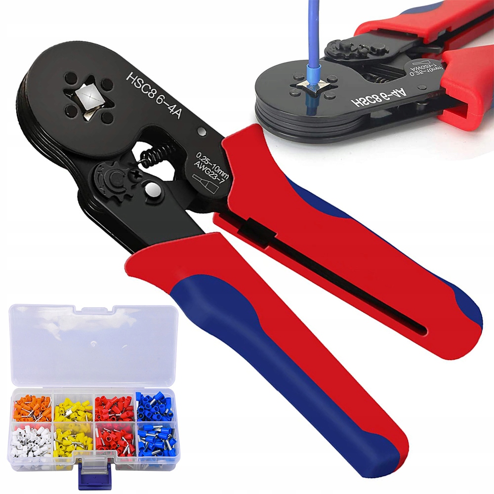 ZACISKARKA DO TULEJEK KONEKTORÓW PRZEWODÓW ZESTAW PRASKA + 400 SZT TULEJKA