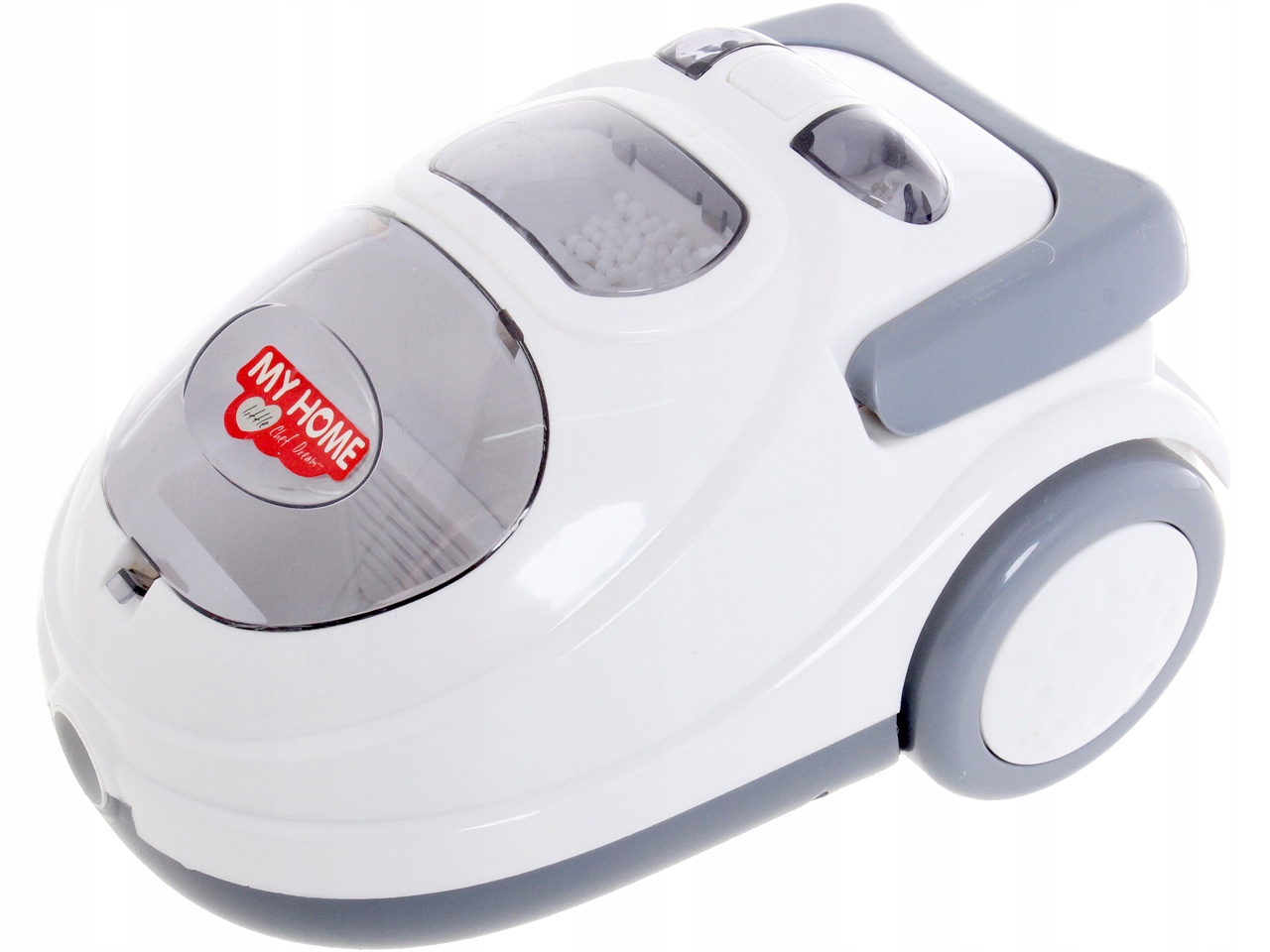 SZARY ZABAWKOWY ODKURZACZ dla dzieci Interaktywny ŚWIECI Wydaje Dźwięki Marka Pegaz