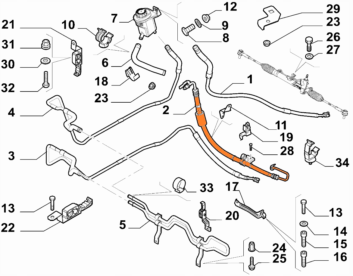 Przewód wspomagania Fiat Doblo 2009- 1.6 2.0 Producent części Inny