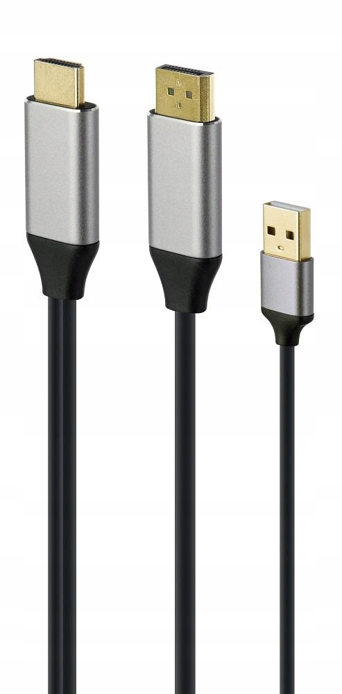 Adapter Hdmi męski do DisplayPort męski Usb-a 4K Gembird A-HDMIM-DPM-01
