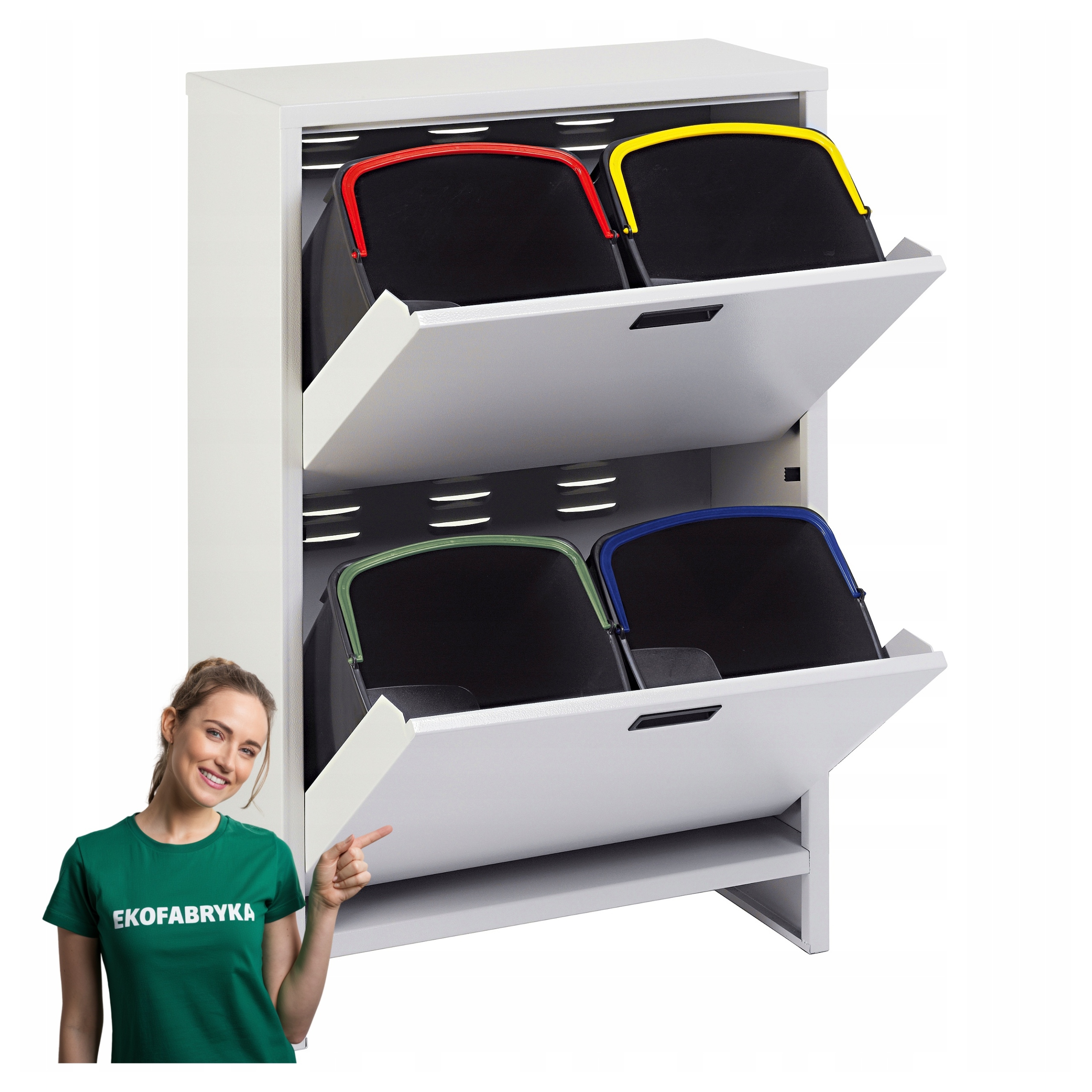 Szafka kosz do segregacji odpadów Eco Air modułowa kuchnia biuro 4x 20 L