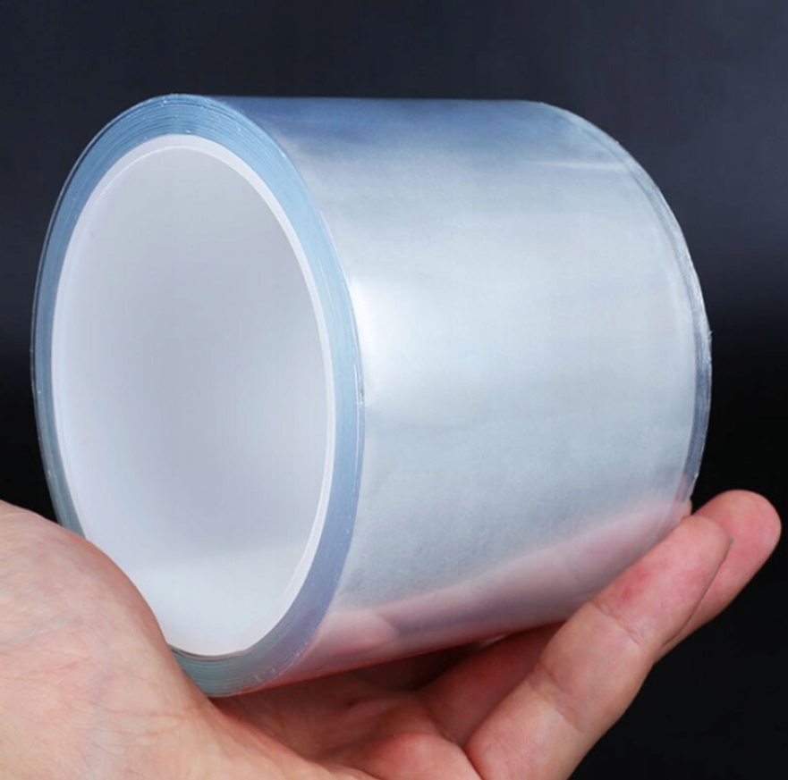 FOLIA OCHRONNA BEZBARWNA SAMOPRZYLEPNA GRUBA 5cm 5m TAŚMA NA PROGI DRZWI Długość 500 cm