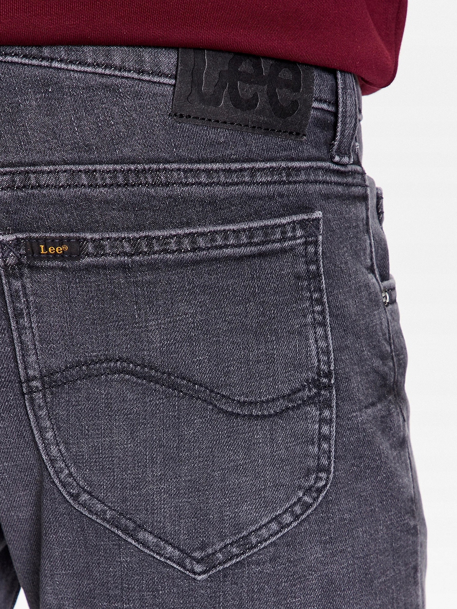 Lee RIDER slim In Shadow lekko dopasowane szare spodnie jeansowe W36 L32 Linia regular
