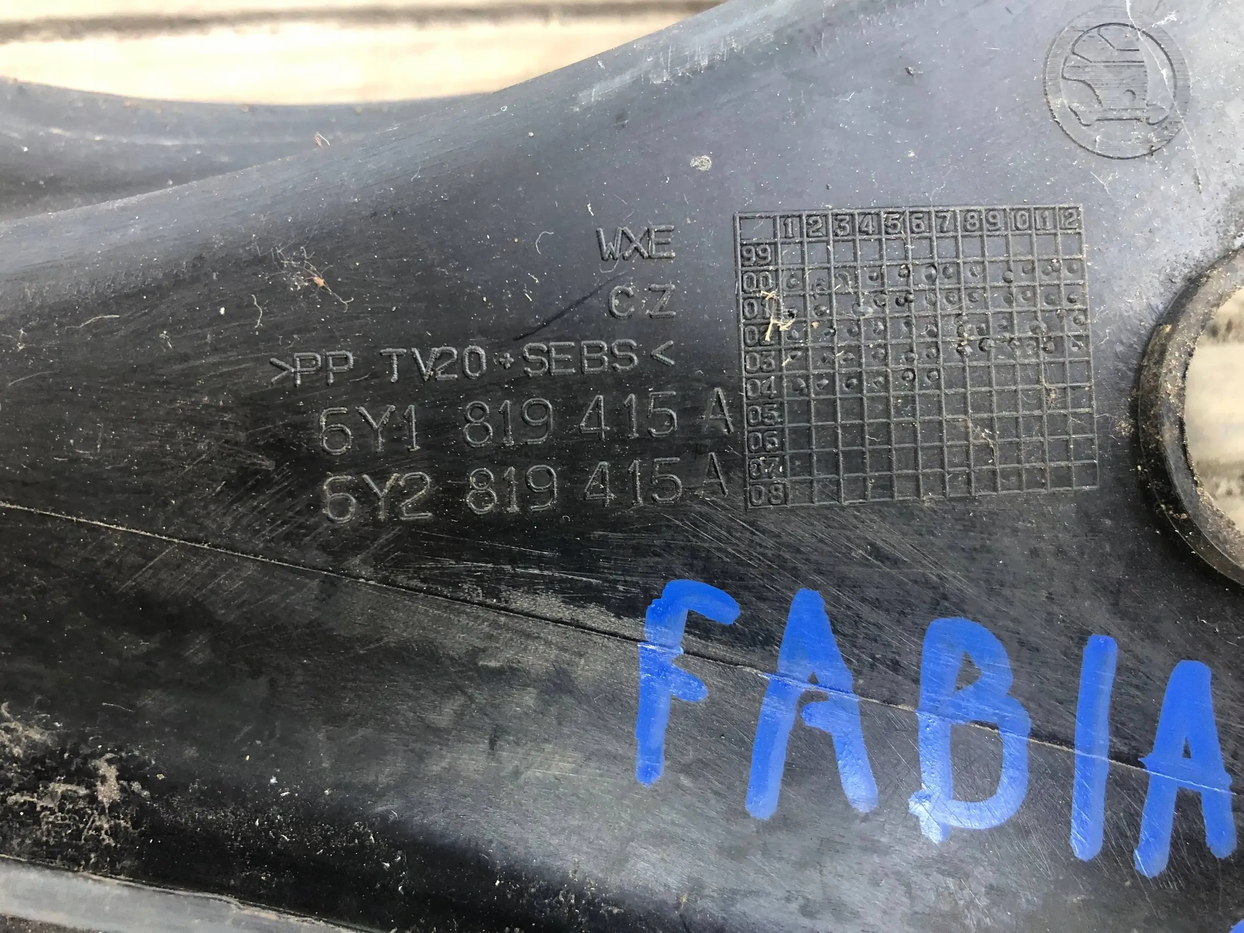 torpédo SKODA FABIA a 6Y1819415A
