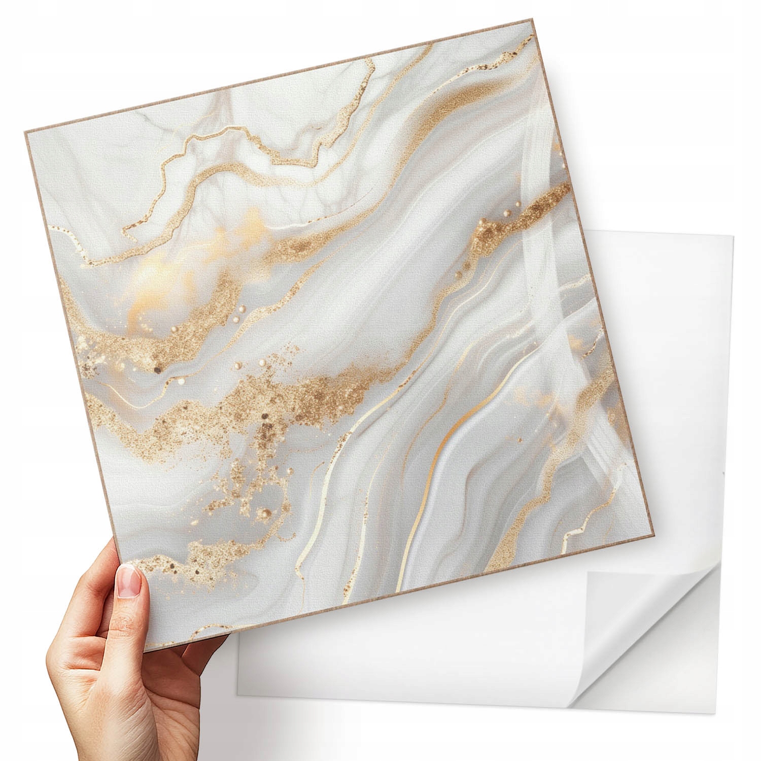 Vinylové dlaždice S Potiskem Vlny v abstraktním stylu s detaily 9x30x30 cm