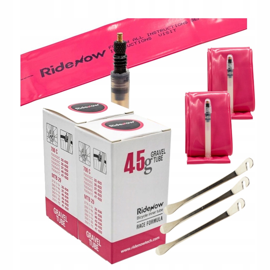 Dętka rowerowa RideNow 28'' presta 28 x 1,25 1,7 2 Koła Zestaw Łyżki