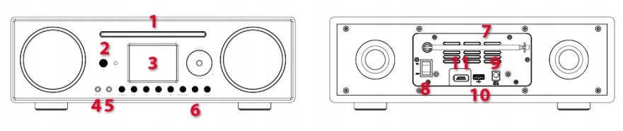 Radio Internetowe WiFi Ferguson Spotify Cyfrowe DAB FM Odtwarzacz CD Audio Waga produktu 3.5 kg