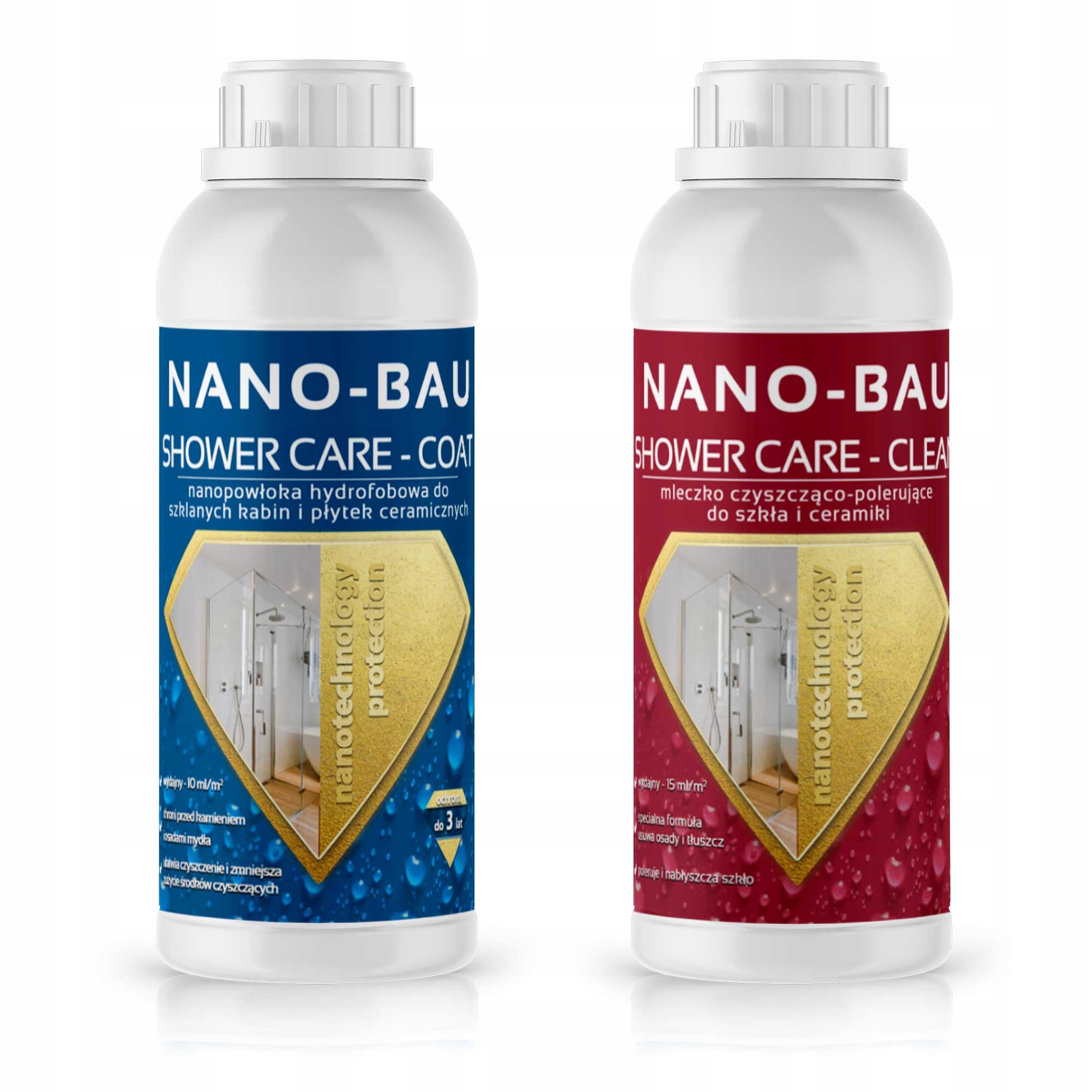 NanoBau Shower ki impregnat zestaw do kabin prysznicowych 1L/1L=100m2 3lata