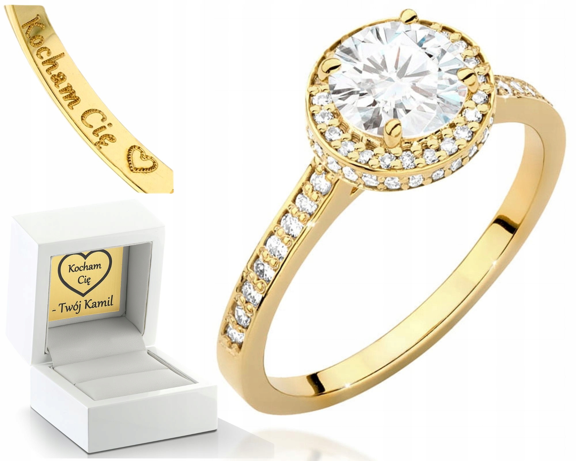 Zlatý Prstýnek S Brilianty 1,00 Ct 585 Gravírování