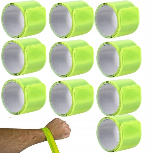 OPASKA ODBLASKOWA DLA DZIECI DOROSŁYCH OSTRZEGAWCZA 10 SZT W ZESTAWIE 30 CM
