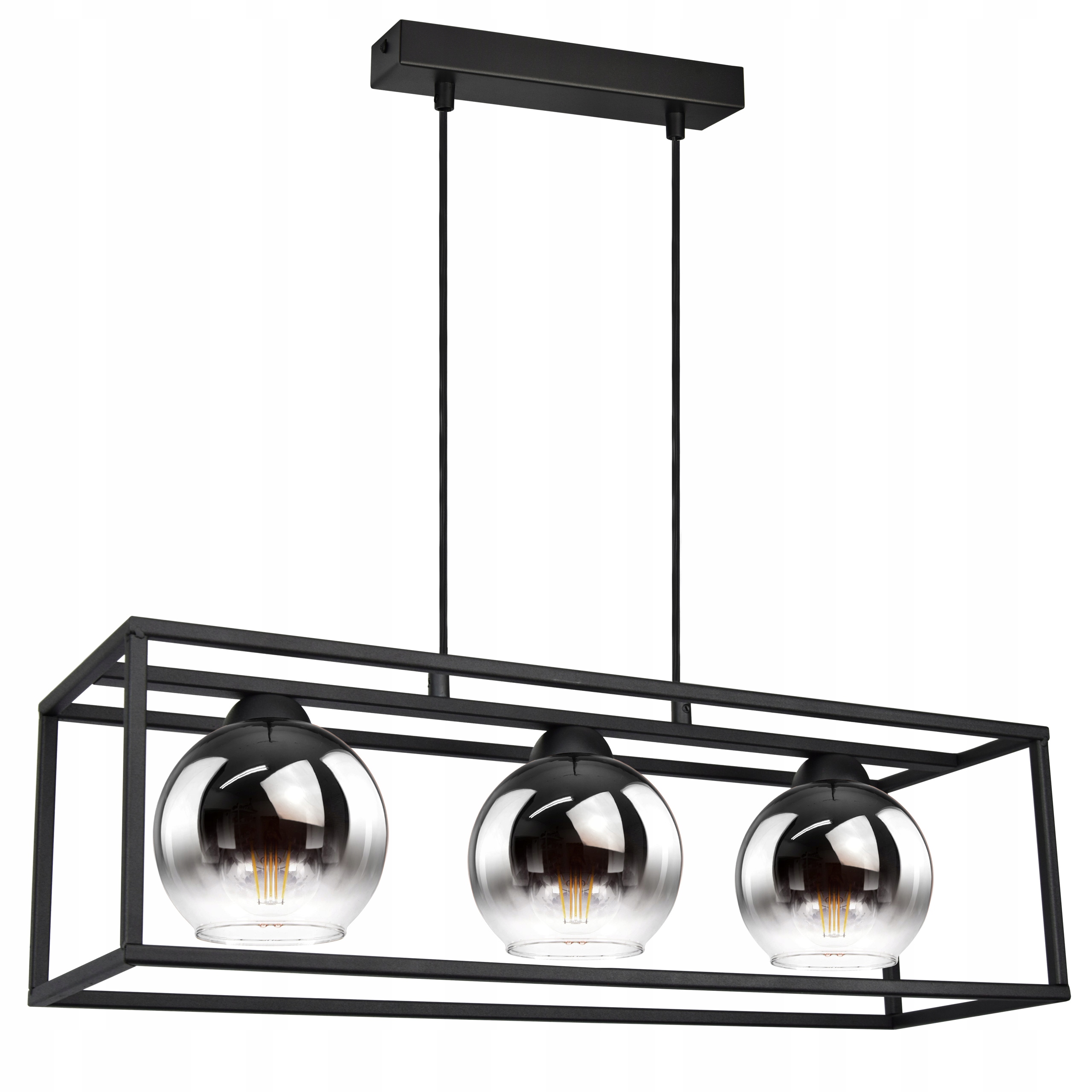 

Lampa Wisząca Klatka Kule Grafit Transparent Led