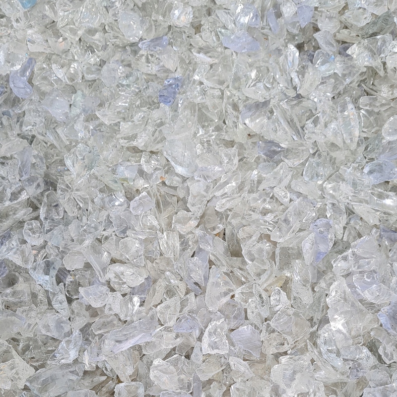 Skleněný Dekorativní Kámen Bílý Efektní Ozdobný 2-3 CM 10 Kg