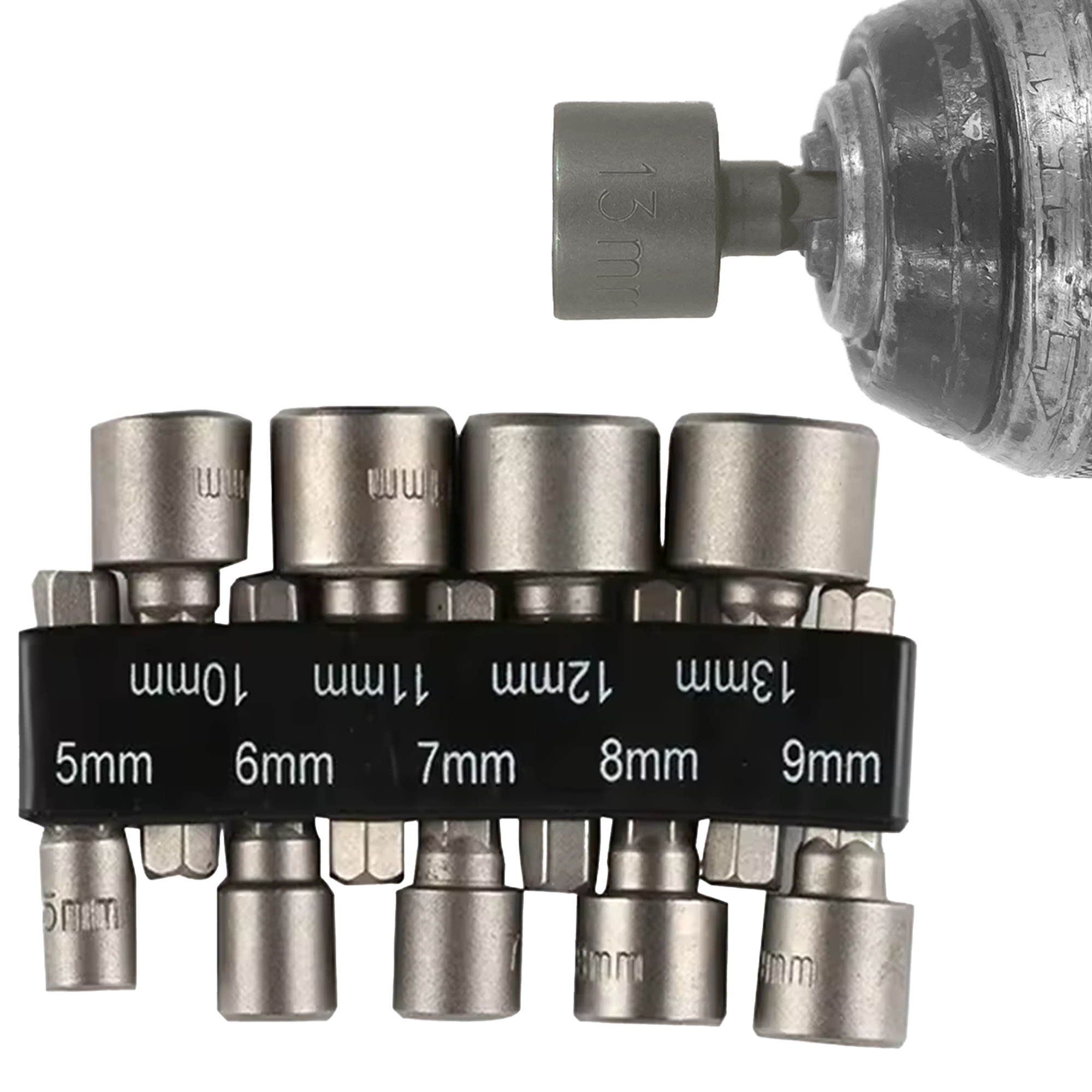 Klucze Nasadowe Nasadki Do Wkrętarki Wiertarki 5 13mm CrV Zestaw 9szt.