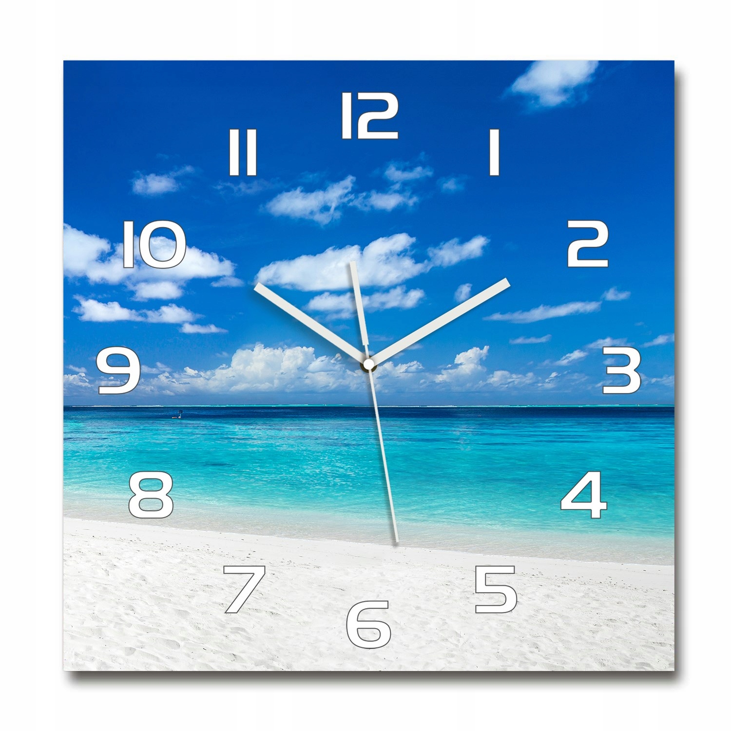 

Duży szklany zegar ścienny Tropikalna plaża 60x60