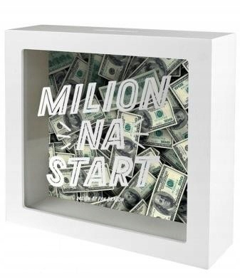 Průhledná Skabonka Ideální jako Dárek s nápisem Milion Na Start