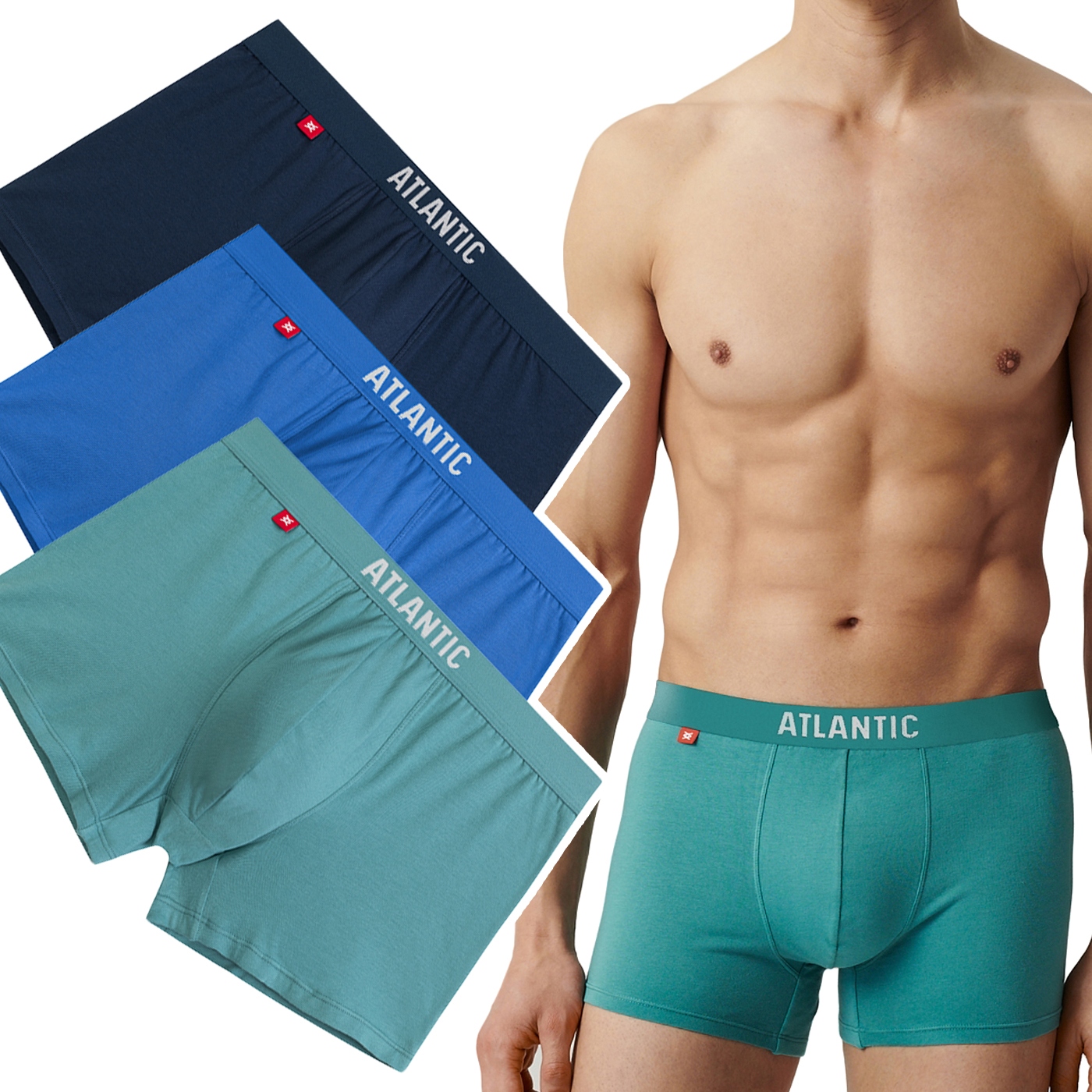 Pánské Boxerky Atlantic 3MH-011 sportovní slipy z bavlny 3-PAK XL