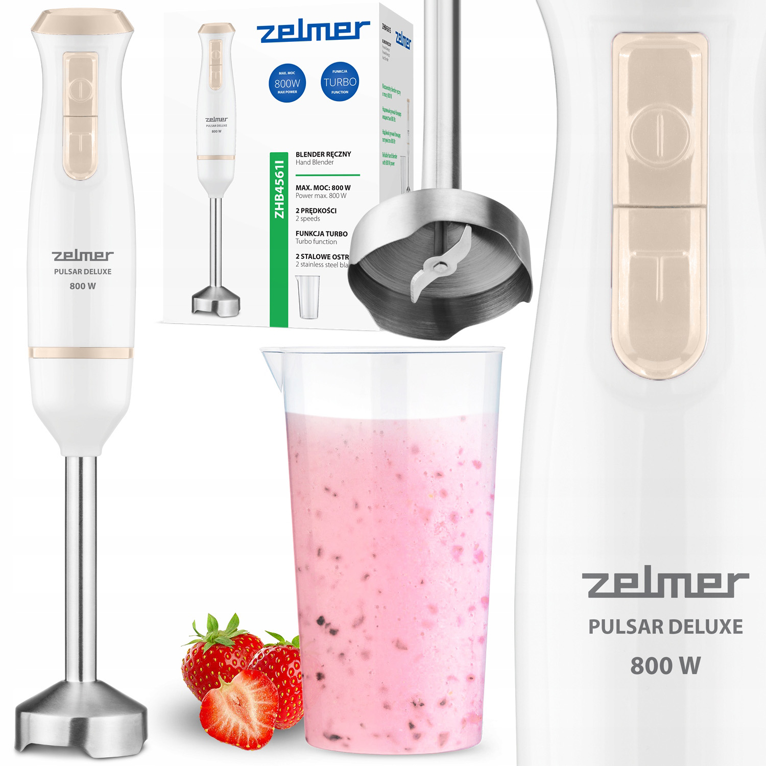 Blender Ręczny Do Koktajli Zelmer Wielofunkcyjny Mikser Robot Turbo 800W