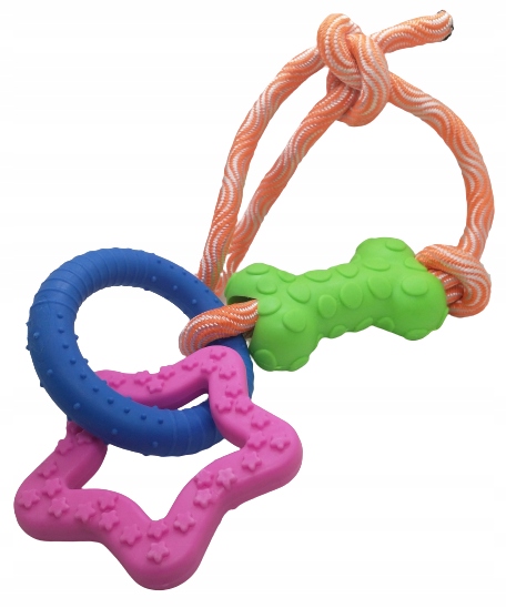 

gumowy gryzak koło gwiazda kostka - wielkość 45 cm