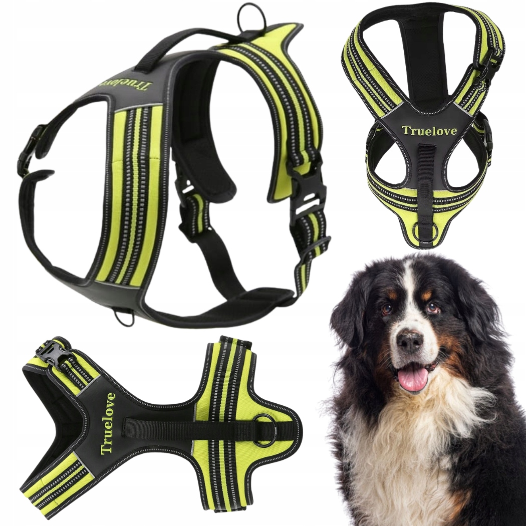 Levně Postroj Pro Psa Easy Walk Pevný S Rukojetí Truelove Security Žlutý XL