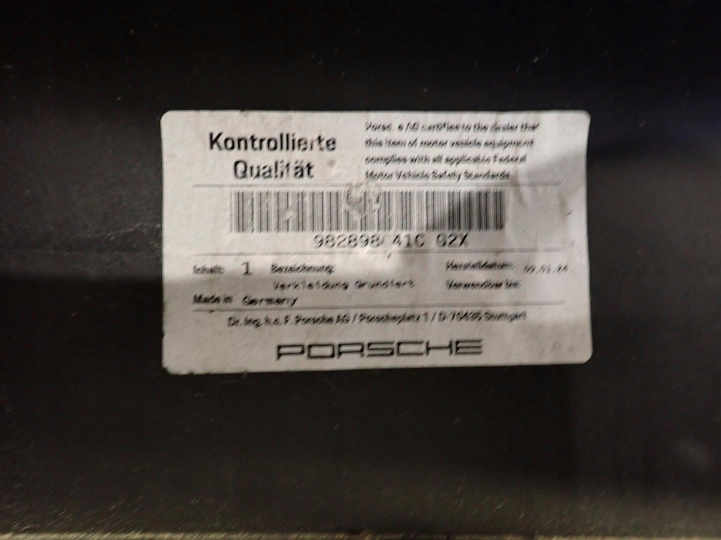 bumper front PORSCHE BOXSTER CAYMAN 982 718 2016