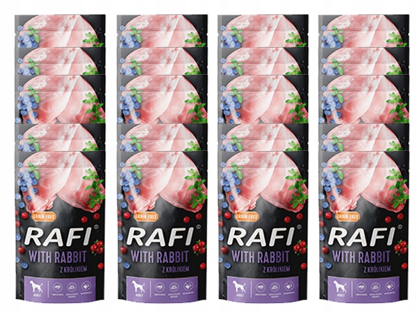 Levně Rafi krmivo pro psy s králíkem bez obilovin 500g x 20