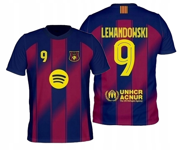 LEWANDOWSKI Koszulka piłkarska sportowa dla dziecka Barcelona r. 110 cm