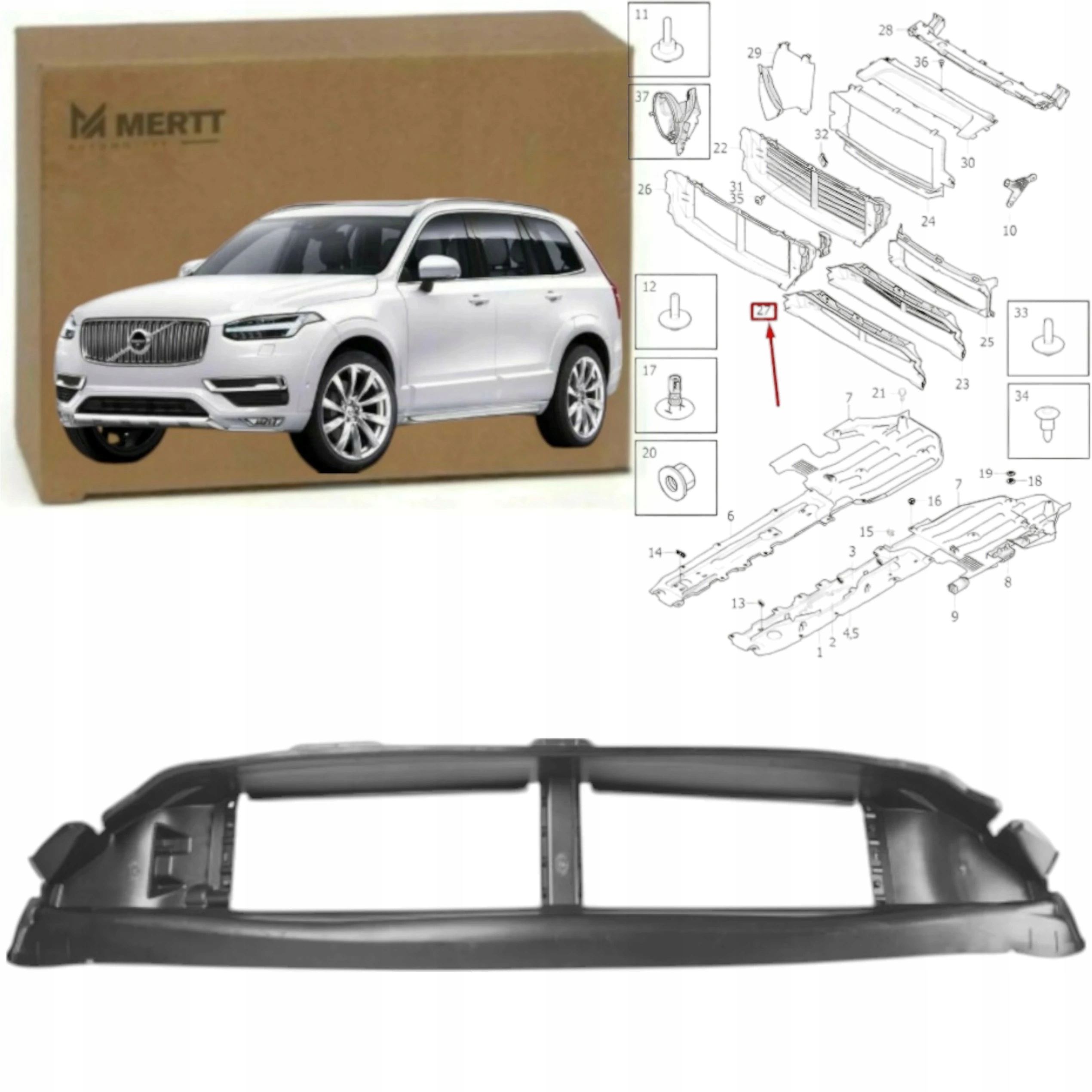 Volvo XC90 2015 – Kanál Vstupu Volant Vzduchu Žaluzie 31690409