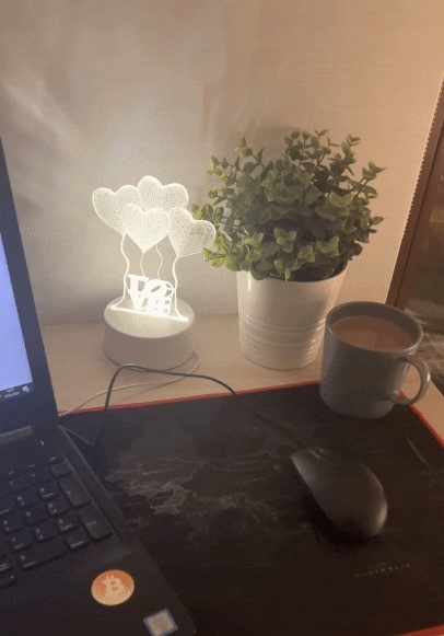 Lampka Nocna 3D USB Balony Serce + Kostka ON/OFF Kod producenta 694426277822940377