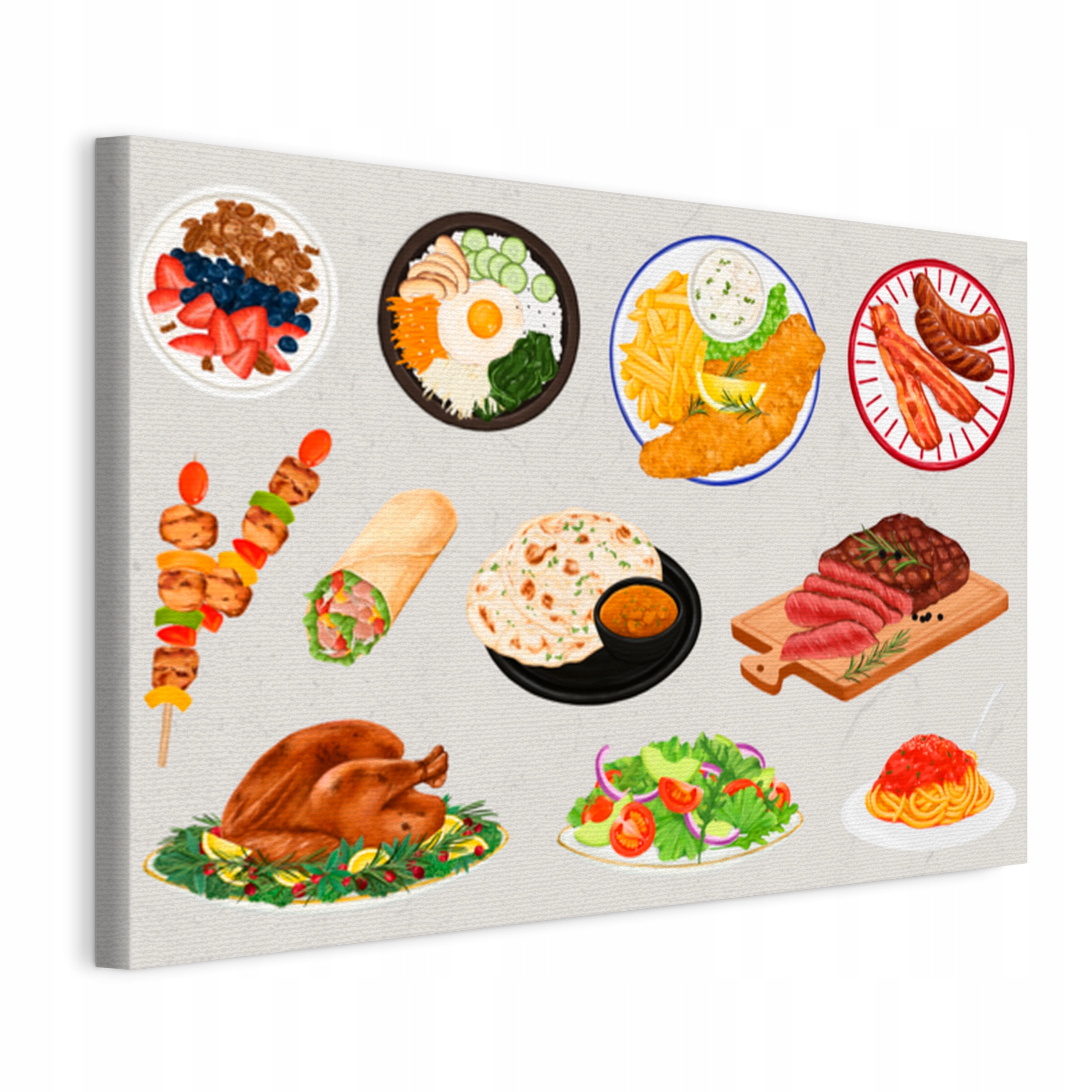 Obraz na plátně Japonský bufet na světlém pozadí do kuchyně restaurace 60x40
