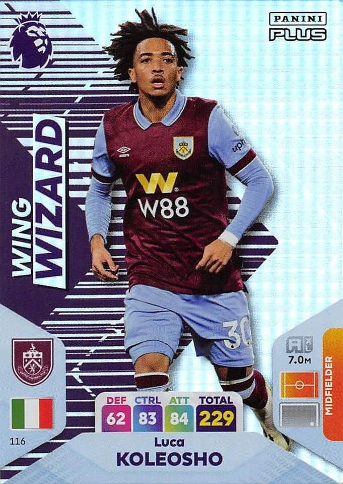 2024 Panini Premier League Plus 116 Luca Koleosho Wing Wizard