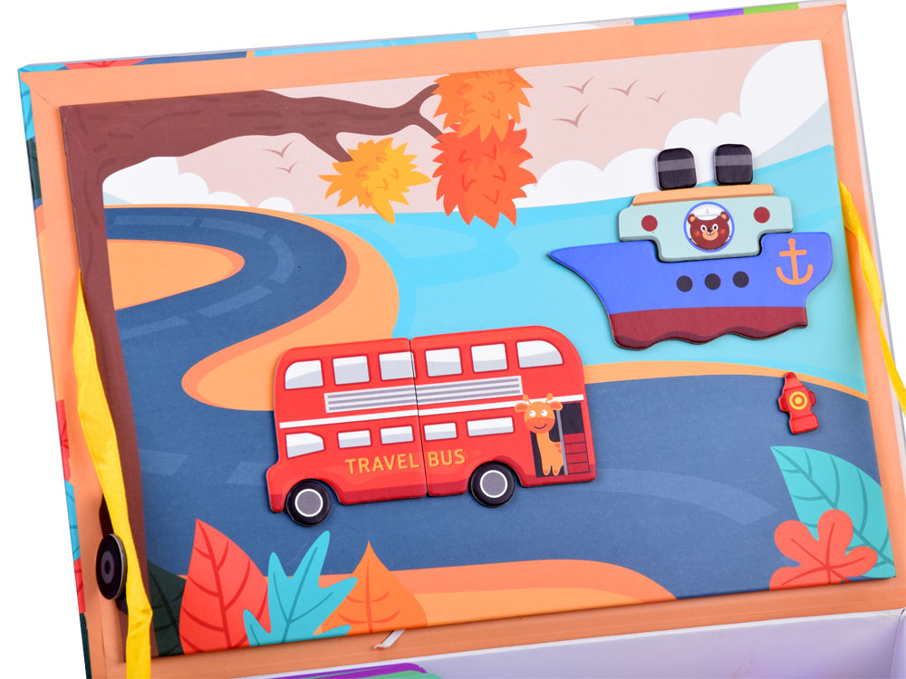 Książka układanka magnetyczna POJAZDY 66ele Wiek dziecka 3 lata +