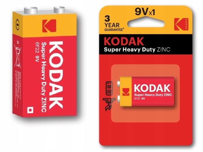 

Bateria Kodak 9V 9V-1 6F22 6LR61 6LF22 9 V