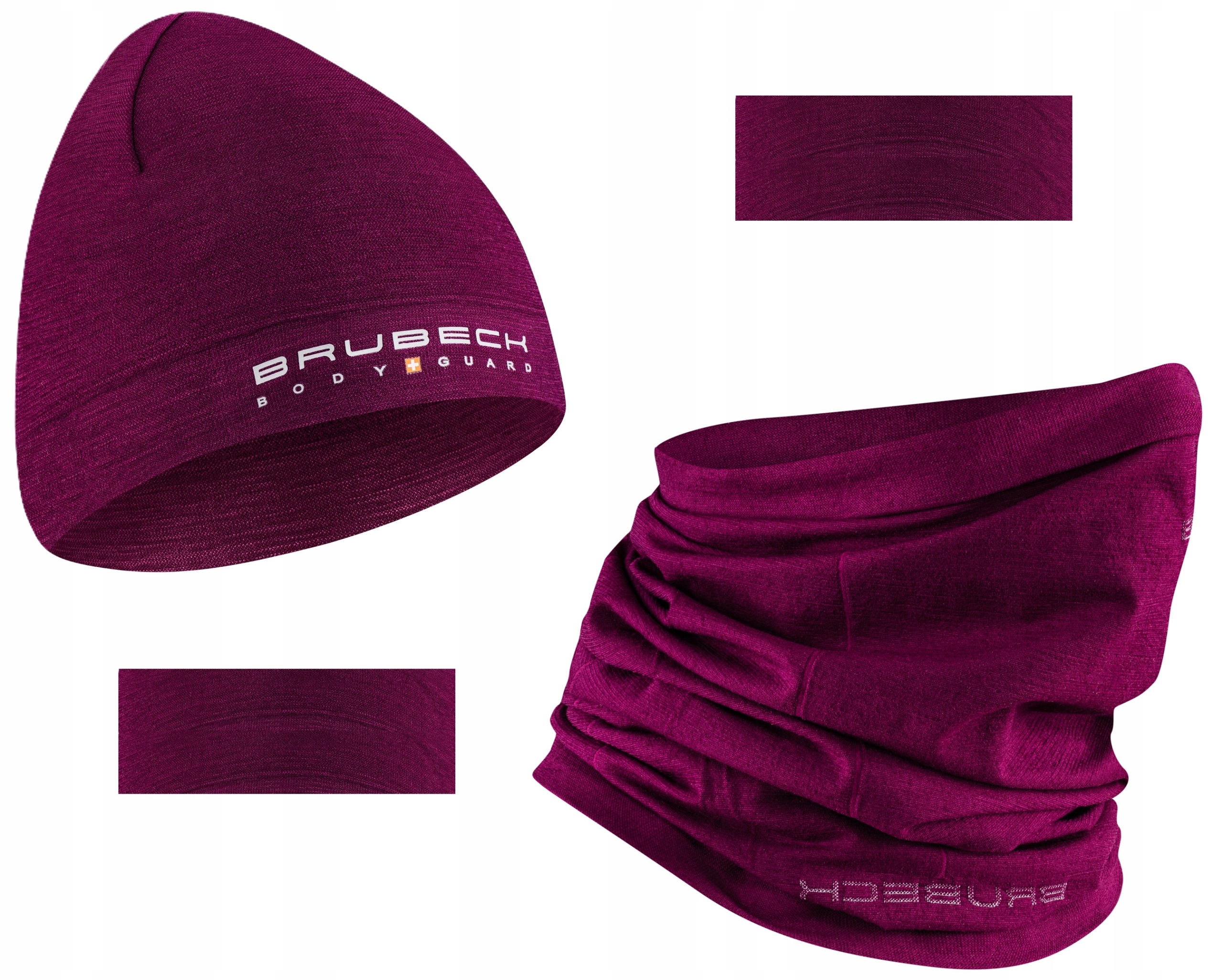 Zestaw Zimowy Czapka Merino Komin Wełniany Turystyczny Brubeck Wool S-m