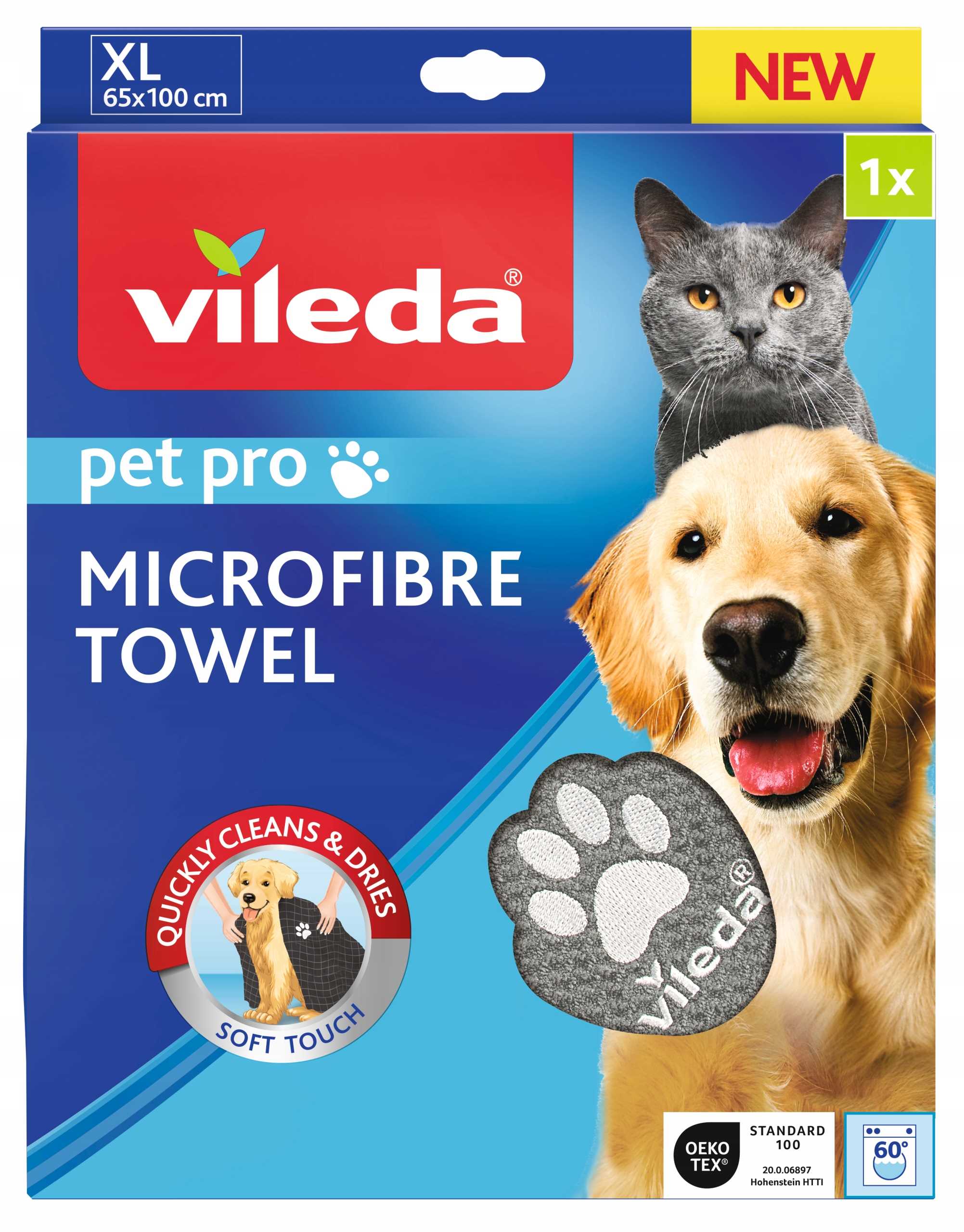 Levně Vileda Pet Pro Ručník z mikrovlákna XL pro psy a kočky 60/100